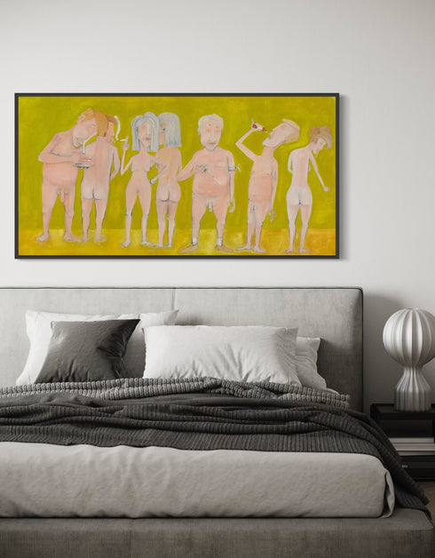 NAKED PEOPLE DOING DRUGS | framed giclee on canvas print