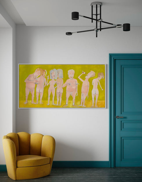 NAKED PEOPLE DOING DRUGS | framed giclee on canvas print