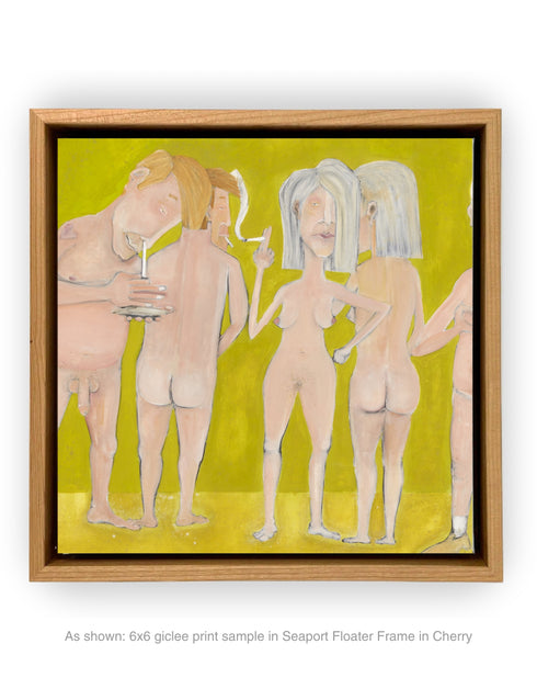NAKED PEOPLE DOING DRUGS | framed giclee on canvas print