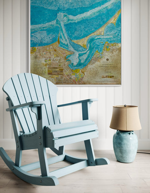 NANTUCKET HARBOR NAUTICAL CHART | framed giclee on canvas print
