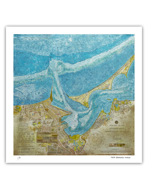 NANTUCKET HARBOR NAUTICAL CHART | limited edition print