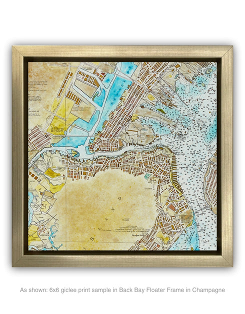 NEW YORK HARBOR NAUTICAL CHART | framed giclee on canvas print