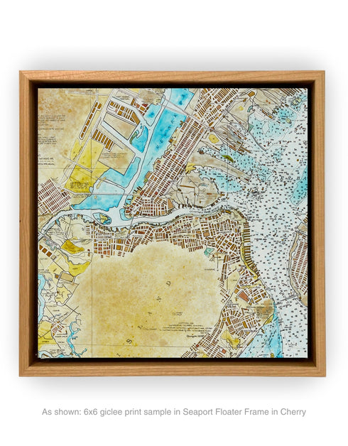 NEW YORK HARBOR NAUTICAL CHART | framed giclee on canvas print