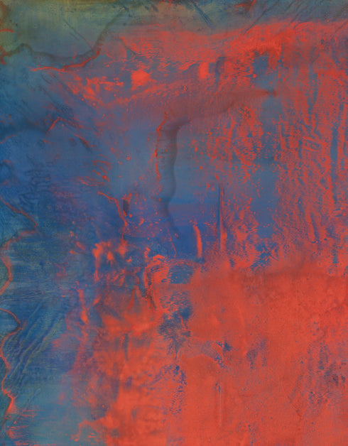 Vibrant painting with bold crimson, earthy warmth, and cobalt highlights, celebrating artistic expression and symphonic beauty.