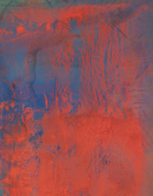 Vibrant painting with bold crimson, earthy warmth, and cobalt highlights, celebrating artistic expression and symphonic beauty.