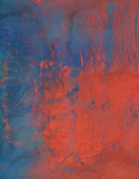 Vibrant painting with bold crimson, earthy warmth, and cobalt highlights, celebrating artistic expression and symphonic beauty.