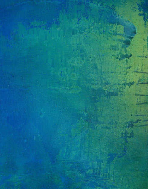 Photosynthesis is a GIclee on Canvas Print by Seth B. Minkin, with bright cobalt blues, vibrant greens, and shimmering yellow undertones, capturing the artwork's depth.