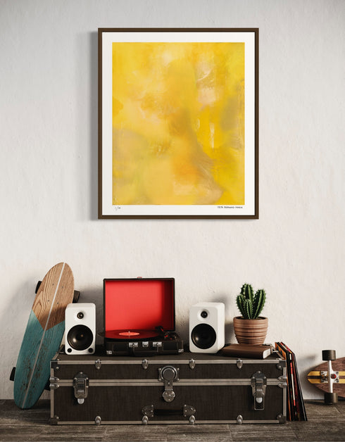 Screaming Yellow Zonker is a Limited Edition Print by Seth B. Minkin, with bold yellow tones and dynamic brushstrokes, capturing an exciting and energetic design.