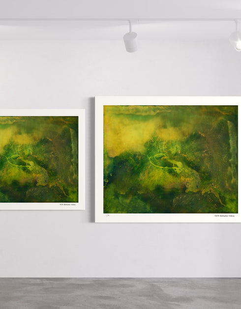 Substrata is a Limited Edition Print by Seth B. Minkin, with rich browns, ochres, and metallic highlights, capturing the earth's layered textures and natural beauty.