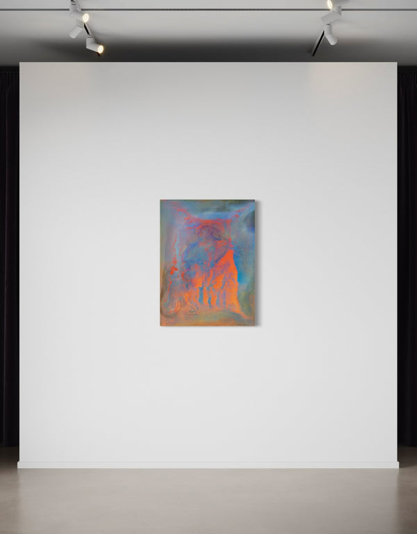 Compact painting celebrating earth, fire, water, and air with vivid colors and dynamic contrasts.