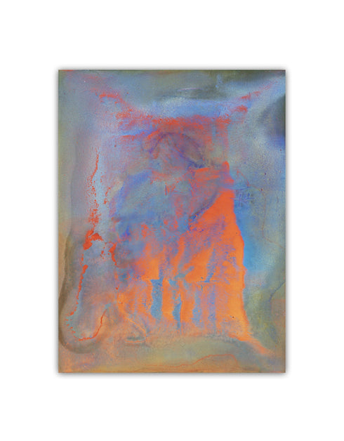 Compact painting celebrating earth, fire, water, and air with vivid colors and dynamic contrasts.