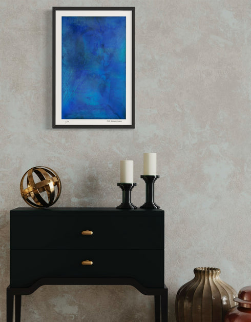 True Blue is a Limited Edition Print by Seth B. Minkin, with rich blues and dynamic textures, reflecting bold and sophisticated design.