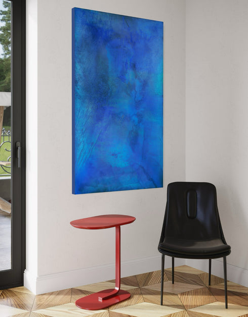 Versatile painting with golds, cobalt, and metallic pigments, celebrating water's beauty and its benefits to our overall well-being.