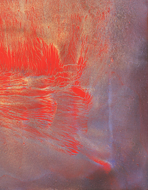 Volcano is a Limited Edition Print by Seth B. Minkin, with fiery reds, oranges, and blacks, capturing explosive energy and dynamic composition.