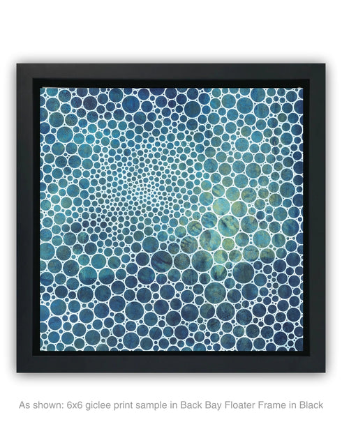 WHITE CIRCLES DEEP OCEAN | framed giclee on canvas print