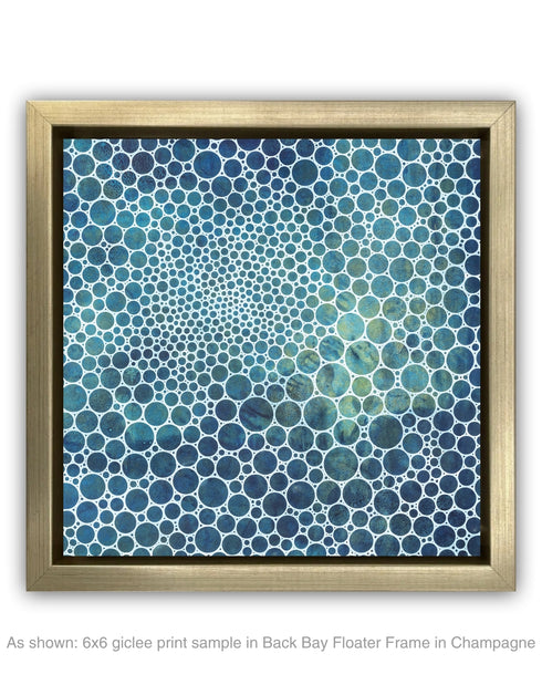 WHITE CIRCLES DEEP OCEAN | framed giclee on canvas print