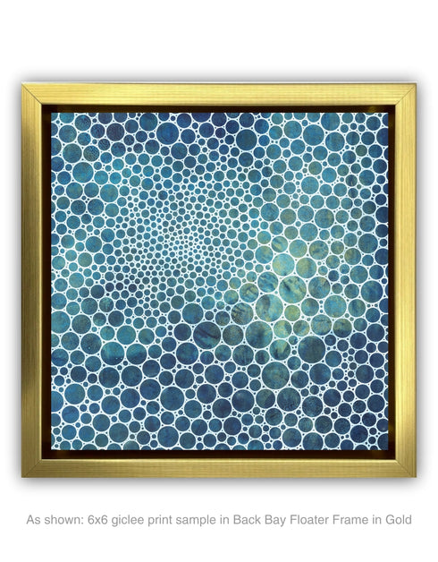 WHITE CIRCLES DEEP OCEAN | framed giclee on canvas print