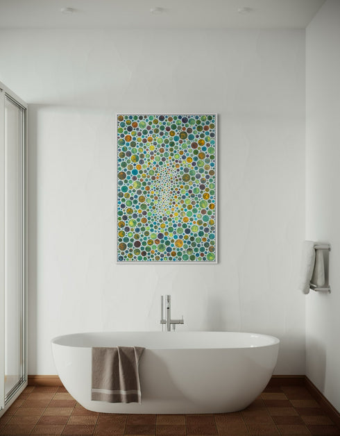 WHITE CIRCLES | framed giclee on canvas print