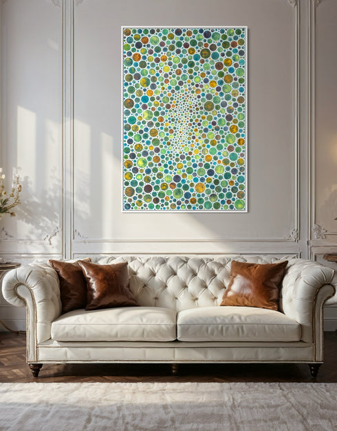 WHITE CIRCLES | framed giclee on canvas print
