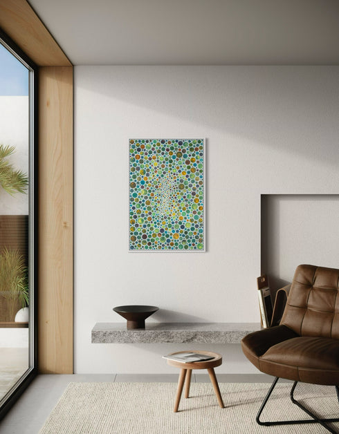 WHITE CIRCLES | framed giclee on canvas print