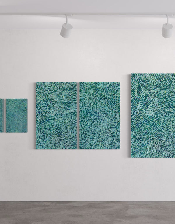 WHITE SCALES DIPTYCH | framed giclee on canvas print