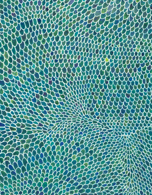 White Scales is a Limited Edition Print by Seth B. Minkin, with detailed white lines and scales, reflecting sophisticated and whimsical design.