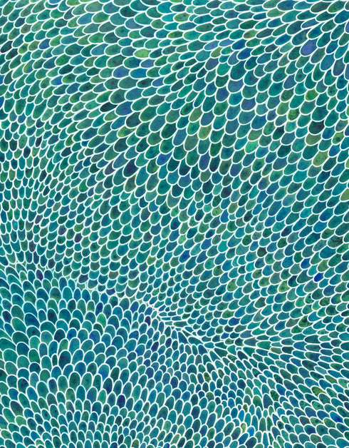 White Scales is a Limited Edition Print by Seth B. Minkin, with detailed white lines and scales, reflecting sophisticated and whimsical design.