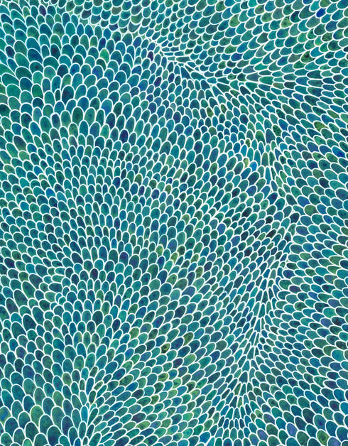 White Scales is a Limited Edition Print by Seth B. Minkin, with detailed white lines and scales, reflecting sophisticated and whimsical design.