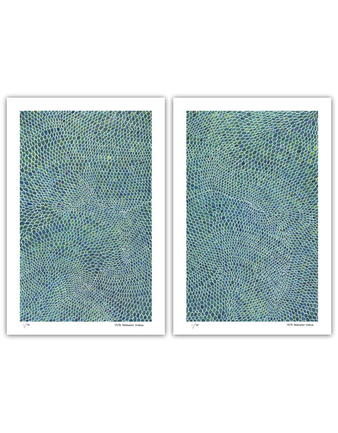 White Scales is a Limited Edition Print by Seth B. Minkin, with detailed white lines and scales, reflecting sophisticated and whimsical design.