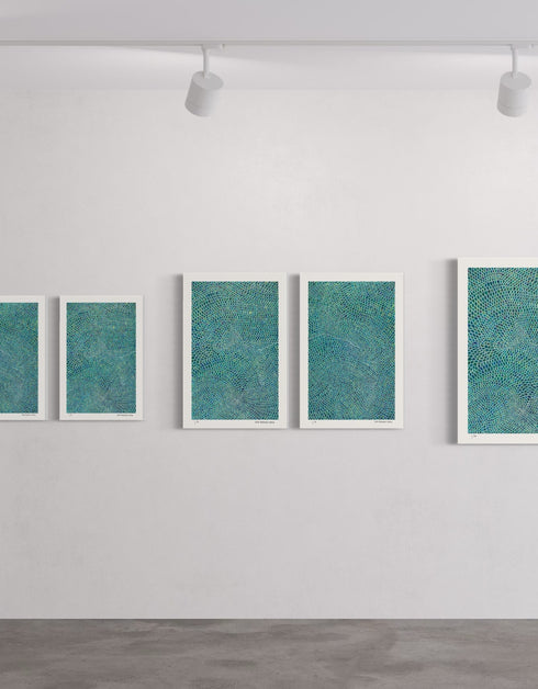 White Scales is a Limited Edition Print by Seth B. Minkin, with detailed white lines and scales, reflecting sophisticated and whimsical design.