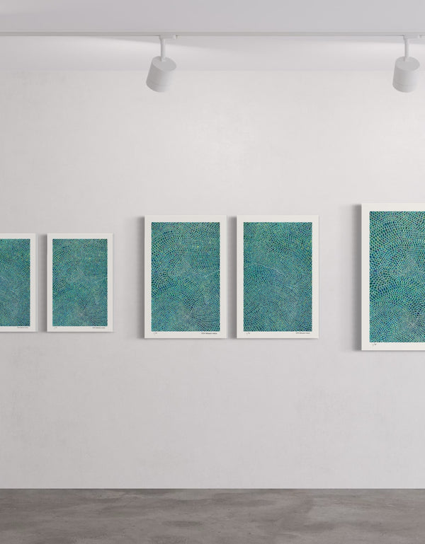 White Scales is a Limited Edition Print by Seth B. Minkin, with detailed white lines and scales, reflecting sophisticated and whimsical design.