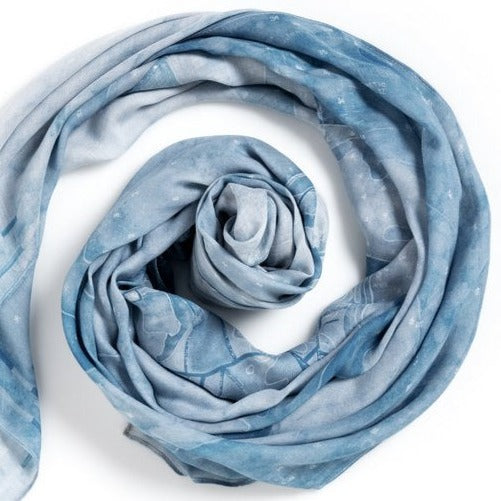 Nantucket Harbor square modal cashmere scarf by Seth B. Minkin