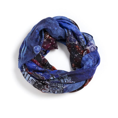 NY Harbor Blue square modal cashmere scarf by Seth B. Minkin
