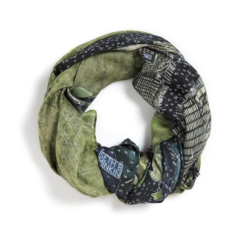 NY Harbor Chart square modal cashmere scarf by Seth B. Minkin