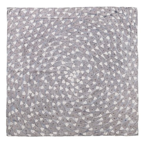 Big Sardines square modal cashmere scarf by Seth B. Minkin