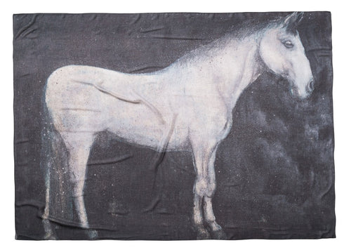 Horse jumbo oblong modal cashmere scarf by Seth B. Minkin