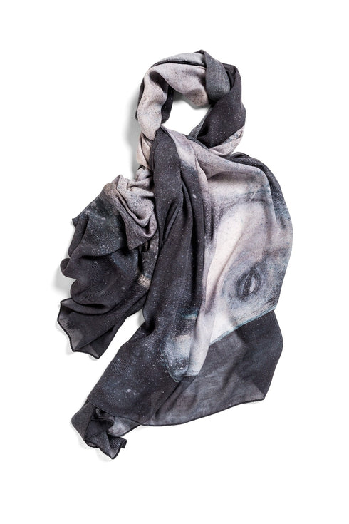 Horse jumbo oblong modal cashmere scarf by Seth B. Minkin