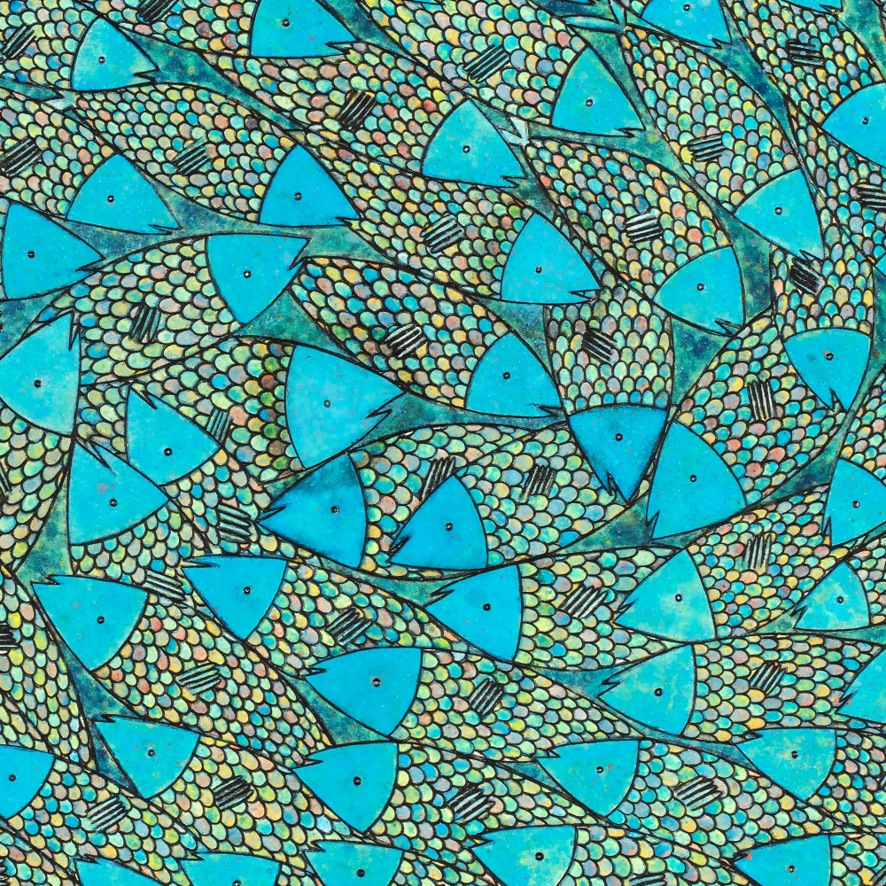 Blue Sardines limited edition print by Seth B. Minkin