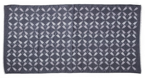 Indigo Sardines large oblong modal cashmere scarf by Seth B. Minkin