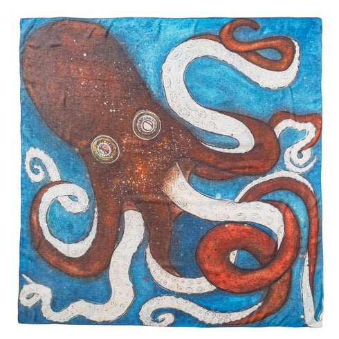 Kracken square modal cashmere scarf by Seth B. Minkin