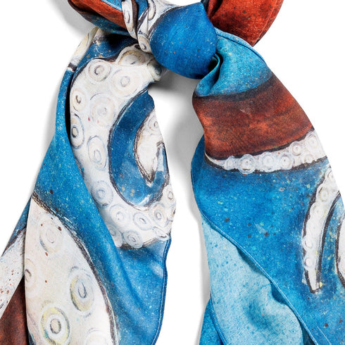 Kracken square modal cashmere scarf by Seth B. Minkin