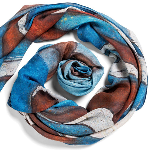 Kracken square modal cashmere scarf by Seth B. Minkin
