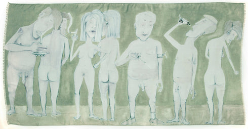 Naked People Doing Drugs large oblong modal cashmere scarf by Seth B. Minkin