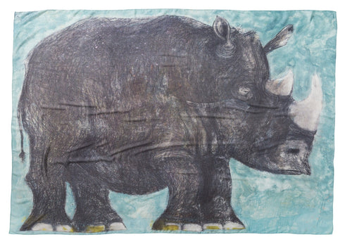 Rhino jumbo oblong modal cashmere scarf by Seth B. Minkin