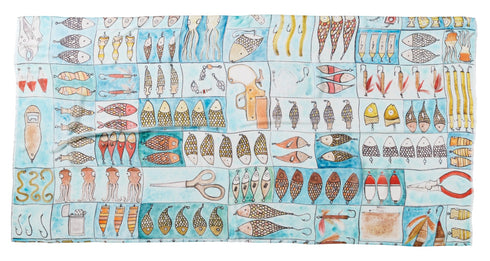 Tackle Box large modal cashmere oblong scarf by Seth B. Minkin