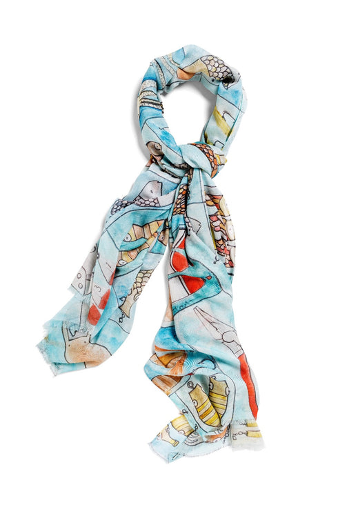 Tackle Box large modal cashmere oblong scarf by Seth B. Minkin