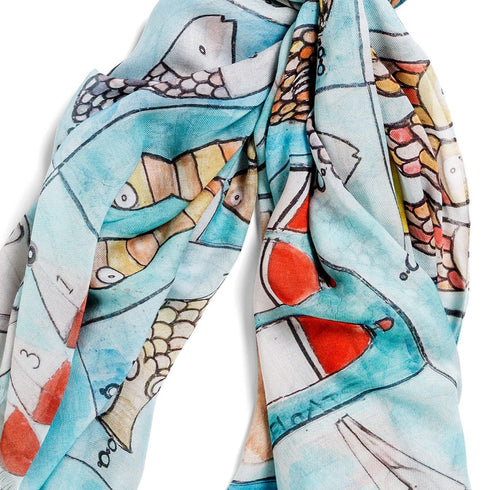 Tackle Box large modal cashmere oblong scarf by Seth B. Minkin