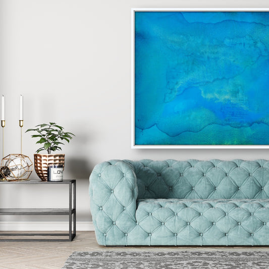 Cerulean Dream | Giclee Print on Gallery-Wrapped Stretched Canvas | w White Floating Frame