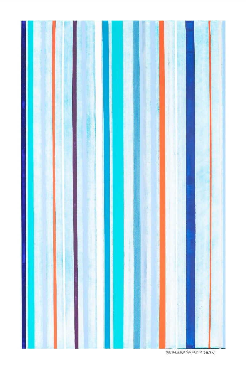 Blue + red stripes limited edition print by Seth B. Minkin