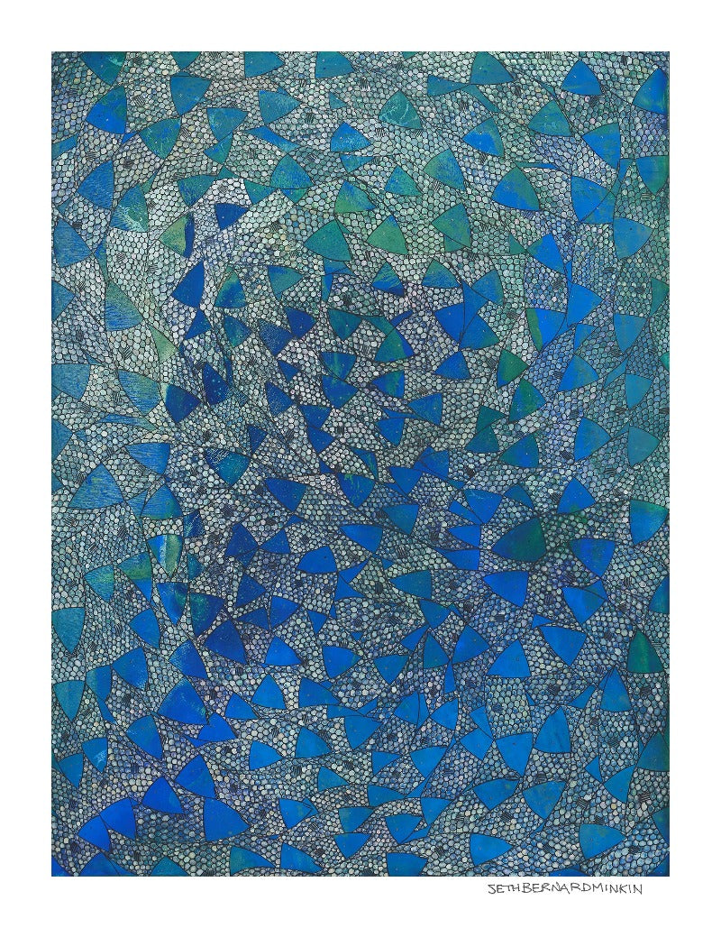 Blue Green Sardines limited edition print by seth b minkin